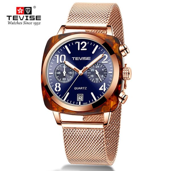 

tevise mechanical watches men business aolly watch waterproof wristwatches male clock montre homme relogio automatico masculino, Slivery;brown