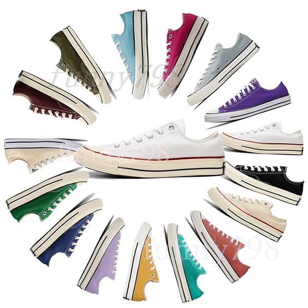 

1970s brand new 20 colors all size 35-44 high sports stars low classic canvas shoe sneakers men's women's casual shoes, Black