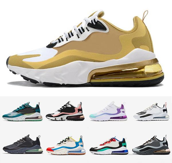 

2020 new script 270 react mens running shoes metallic gold 270s bleached coral dusk purple bauhaus sea green men women sports sneakers