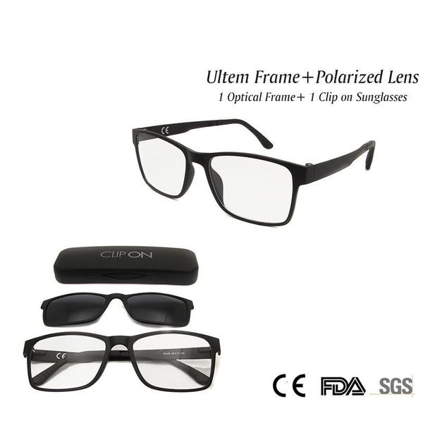 

new eyeglass magnetic clip on sunglasses polarized lens ultem eyewear frames women men in clear fashion lens uv400 shadow, Silver