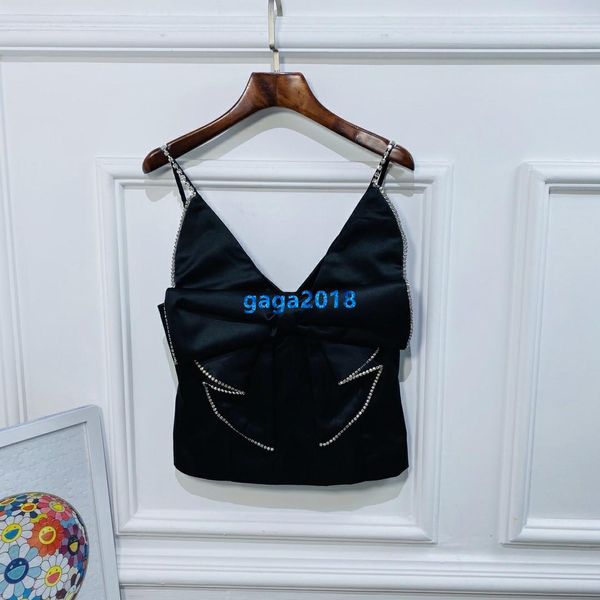 

high end женщины девушки скольжения жилет лук трубопроводы кристалл цепи футболка v-образным вырезом без рукавов сексуальная блузка футболка, White