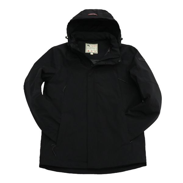 

talifeck новых людей весна осень теплые пальто съемные шляпа мода случайные длинные куртки верхняя одежда мужские пальто темно-синий, Black