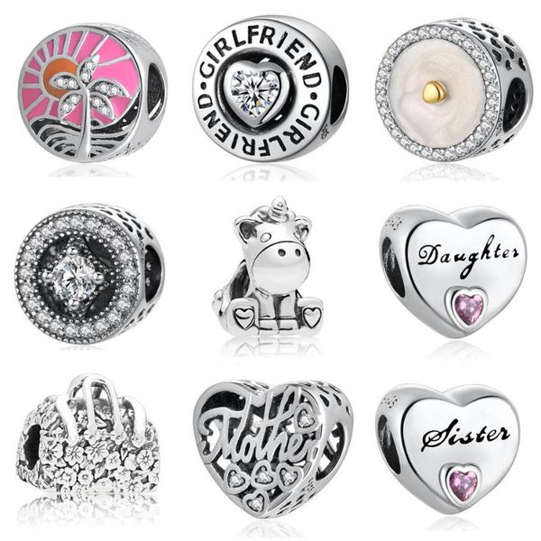 

вс allure дочь матери сестра unicorn подруга поппинс сумка шарм приспосабливать браслеты 925 ювелирные изделия стерлингового серебра, Bronze;silver