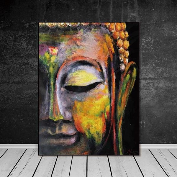 

wall art pictures canvas painting home decor wall poster decoration for living room prints vivid buddha face on canvas no frame
