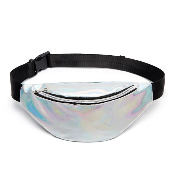

2019 holographic women fanny pack belt bag shiny neon laser hologram waist bags travel shoulder bag party rave hip bum