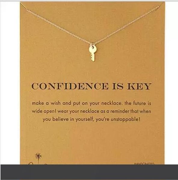 

dogeared ожерелье с ключом (уверенность-это ключ), серебро и золото цвет, не исчезают, бесплатная доставка и высокое качество, Silver