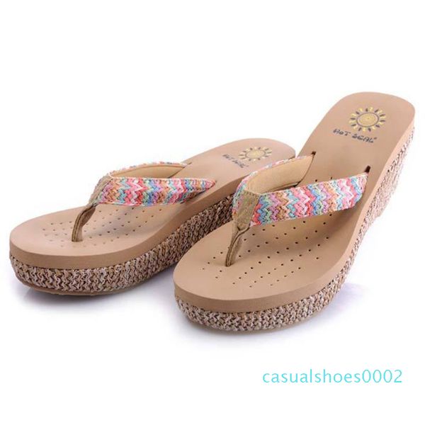 

lapolaka 2020 new design wedge high heels summer slippers woman shoes platform dropship shoes women slippers, Black