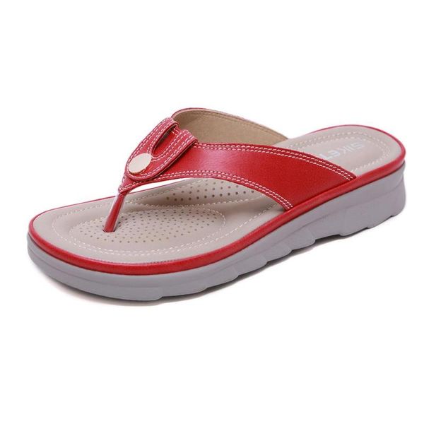 

2020 new shoes sandals female metal buckle lightweight plus size wedge slippers, Black