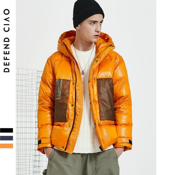 

new winter brand mens parkas luxury designer down jacket with patchwork fashion mens down cool coat warm clothing wholesale, Black
