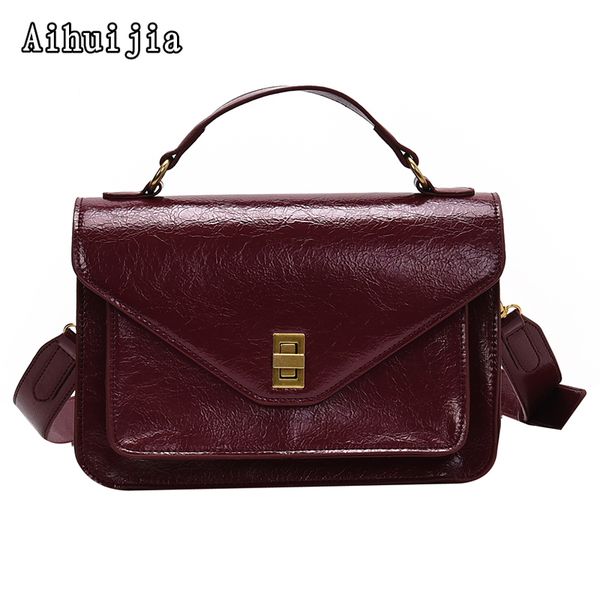 

2020 fashion new solid color handbags pu womens bag patent leather chain luxury designer shoulder small square bags