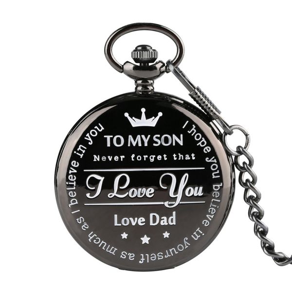 

vintage fashion watches to my son i love you pocket watch dad mom men boy analog quartz pendant chain kids gift, Slivery;golden