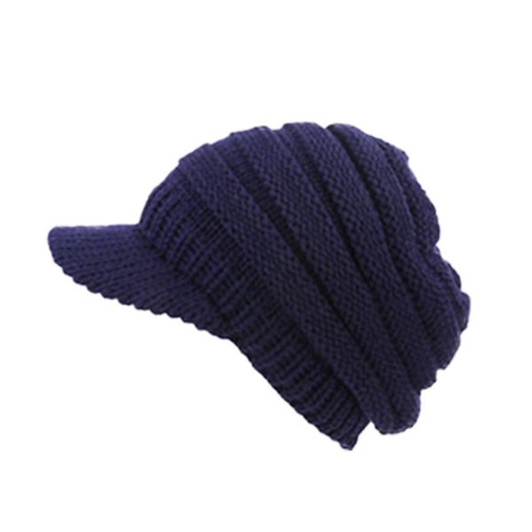 

winter brim wool hat wool caps for women soft lined knitted visor beanies winter hats cotton adjustable soft warm fashion hats, Black;white