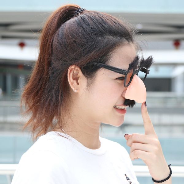 

pcs fake nose eyebrow mustache clown fancy dress up costume props fun party favor glasses wholesalenew selling mf999