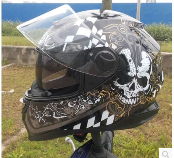 

2015 new full-face helmet arai run double lens helmet motorcycle stunning color skull ing