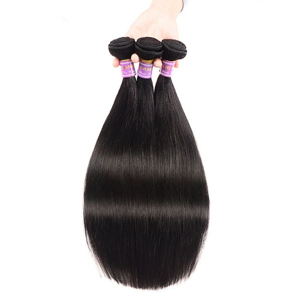 

premium brazilian straight virgin human hair wefts unprocessed hair extensions natural color 8-30 inch drop shipping, Black