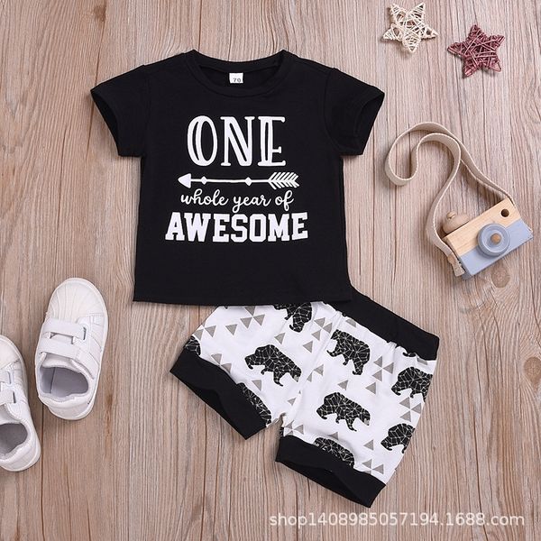 

thql7 wear boy's suit doll clothing doll children's clothing 2020 summer wear short-sleeved children's foreign style cartoon