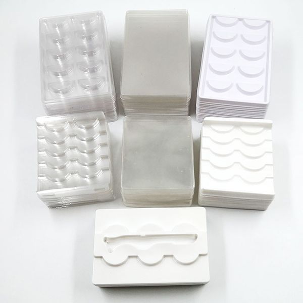 

wholesale 50/pack clear lash trays plastic mink lashes holder eyelash tray for 1/3/5 pair eyelash packaging box square case