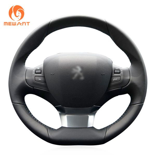 

mewant black artificial leather car steering wheel cover for 308 2016 2017