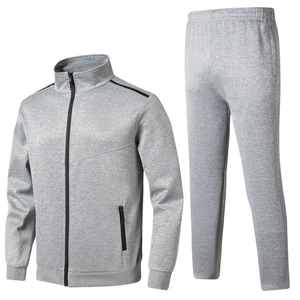 

running sets men's sportwear suit sweatshirt tracksuit without hoodie men casual basketball zipper outwear jacket+pants 2pcs, Black;blue