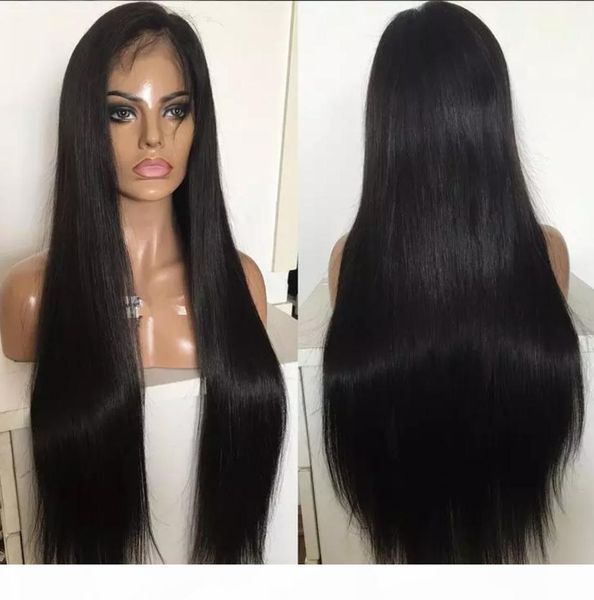 

black color silk full lace wig silk straight virgin brazilian human hair silk base lace front wig ing, Black;brown