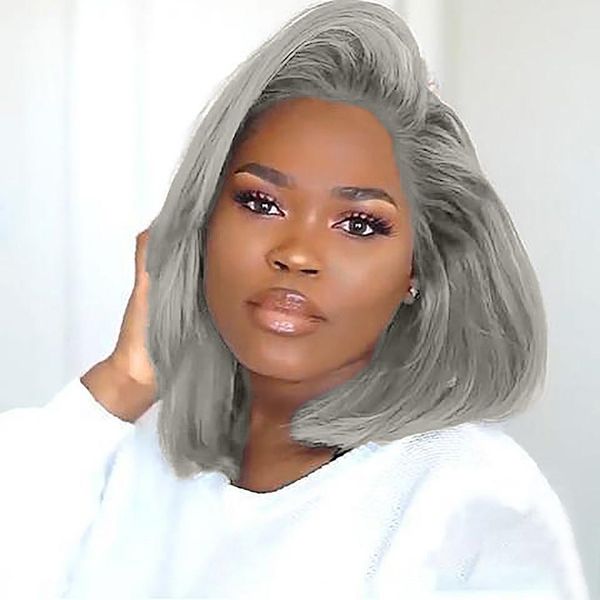 2019 Europe And The United States Wigs Female Gray Gradient
