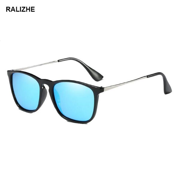 

ralizhe fashion women polarized rectangle sunglasses vintage classic cool brand design sun glasses for driving light blue uv400, White;black