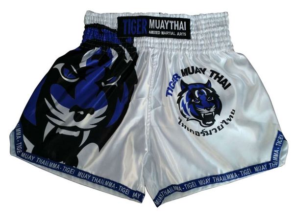 

fight short tiger muay thai shorts man bottom white/blue m  xl xxl