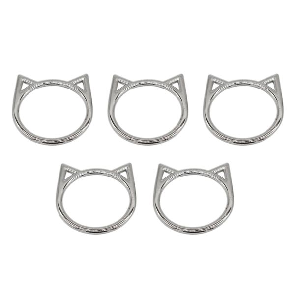 

5pcs cat shape rings for diy charms choker leg rings clothing craft projects, Black