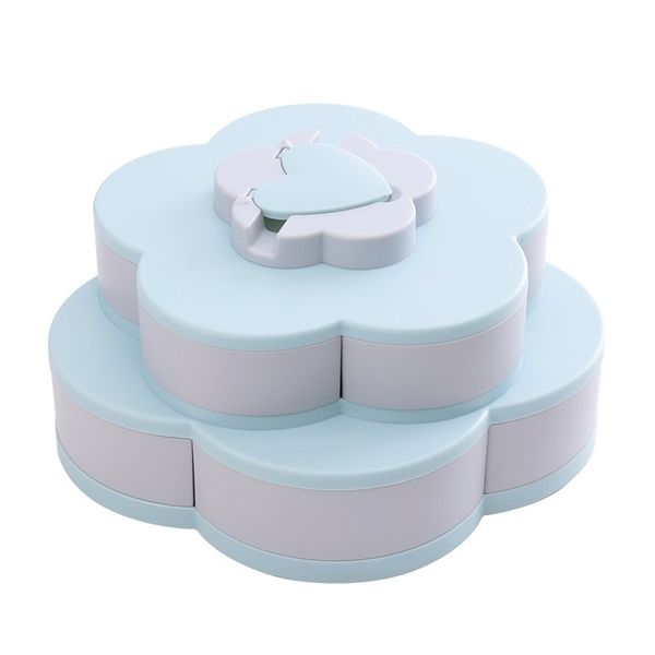 

double-layer rotating fruit plate petal shape dried fruit plate snack storage tray living room candy dish dried fruit plate