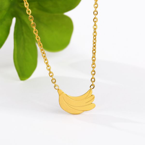 

dainty tropical fruit banana pendant necklace choker statement jewelry peel banana necklace birthday gift collier femme, Silver