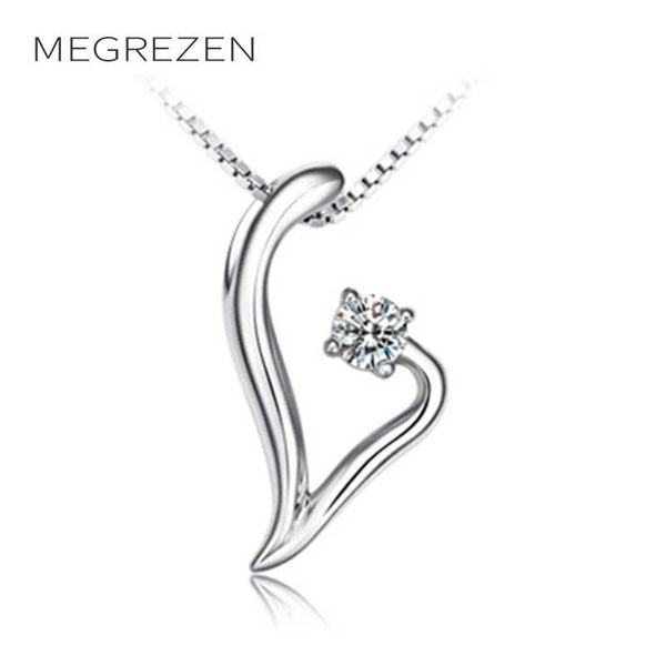 

simple silver chokers necklaces for women fashion jewelry womens accessories ladies heart pendant crystal chain necklace a110-5