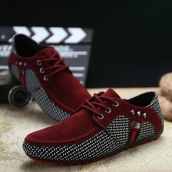 

2020 autumn man casual shoes red male breathable lace up men loafers canvas patchwork zapatos de hombre fashion sapato masculino, Black