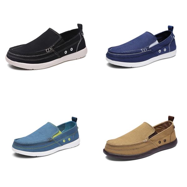 

upuper breathable casual shoes men canvas shoes 2020 lightweight lazy loafers men shoes driving flats walking sneakers men, Black
