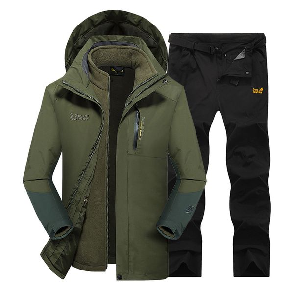 

ski suit men snowboard fleece jacket+pants thicken warm waterproof windproof skiing and snowboarding sets winter snow suits male