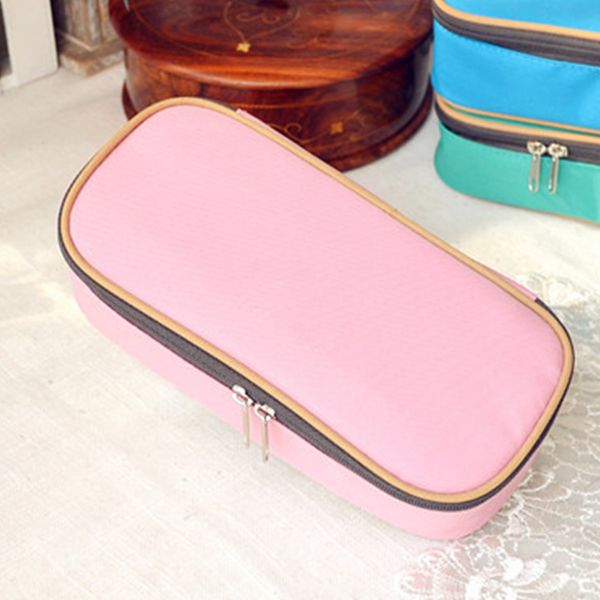 

dirt resistance practical scratch proof zipper closure stylish portable multifunctional pen case compartment box large capacity