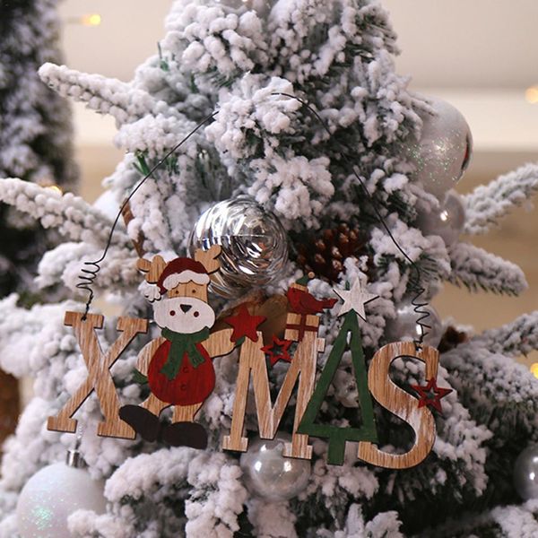 

innovative christmas letter shape doorplate hollow door hanging pendant christmas ornaments wooden hanging style decorations