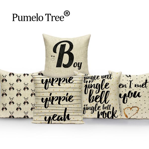 

simple letter square cushion black white decorative pillows dropshipping cushion cover crown cushions home decor pillow cover