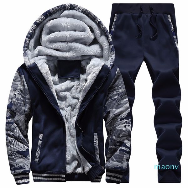 

wholesale-men sweatshirts suits winter warm 2020 sport tracksuit fashion hoodies casual mens sets clothes cool designer track suit d62 xm01, Black