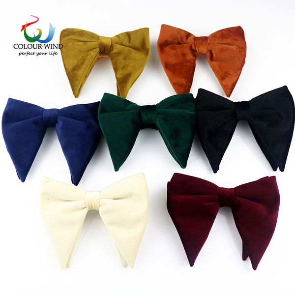 

classic collections big bow ties for women men micro suede bowtie solid corduroy butterfly soft 13*12cm wedding party gravata, Black;gray