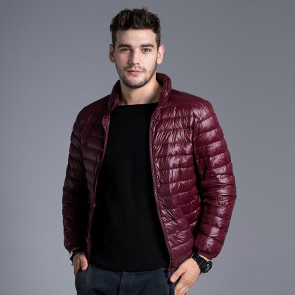 

autumn winter light down jacket men's fashion hooded short large ultra-thin lightweight youth slim coat, Black