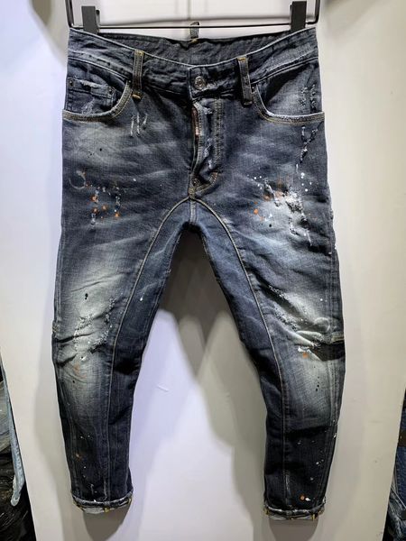 

new arrival fashion casual mens skinny stretch jeans distressed ripped slim fit jeans trousers skateboarding brand male denim pants t107, Blue