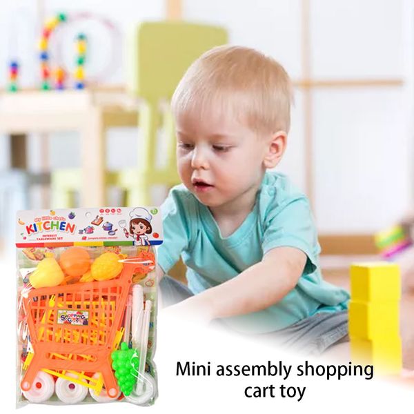 

2019 новой мини детской тележка корзины role play set игрушки fruit food супермаркет младенец супермаркета игрушки вагонетка