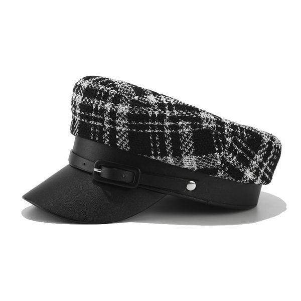 

plaid retro hats for women with fringe fashion vintage women winter hat beret cap korean painter newsboy navy cap#j8, Blue;gray