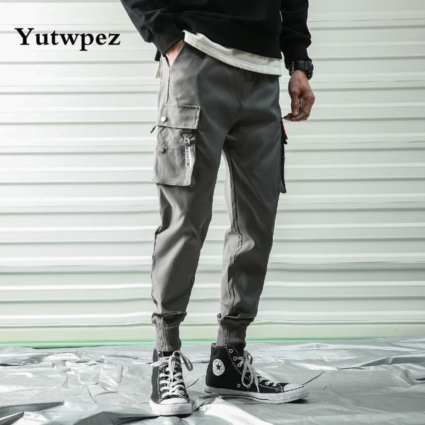 

hip hop men pantalones hombre kpop casual cargo pants skinny sweatpants joggers modis streetwear trousers harajuku new, Black