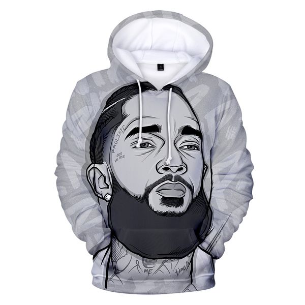 

nipsey hussle sweatshirt men/women fashion casual harajuku style hoodies nh print nipsey hussle pullover hooded sweatshirts, Black