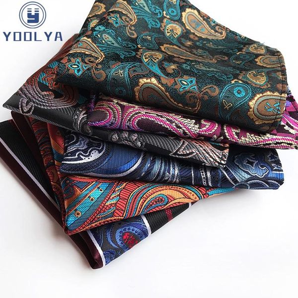 

fashion paisley floral stripe men silk satin pocket square 25cm hanky jacquard woven classic wedding party handkerchief gift t200618, Blue;white