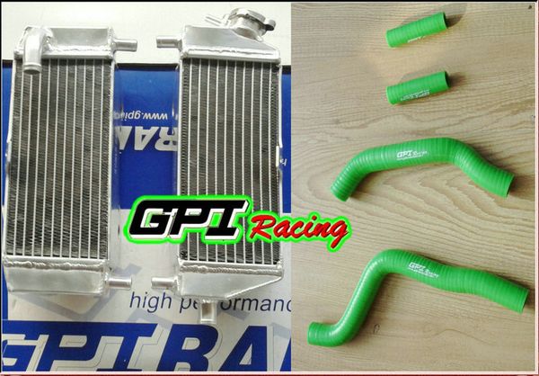 

aluminum radiator +blu hose for kx125 kx 125 03 04 05 06 07 08 2003 2004 green