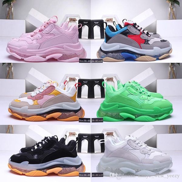 

2020 new designer casual shoes 17fw triple-s dad for men's women black sports designer sneakers triple s shoes size eur 36-45