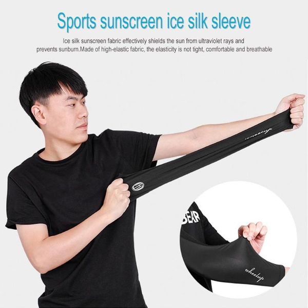 

2pcs universal sport breathable sunscreen protection running arm sleeves, Black