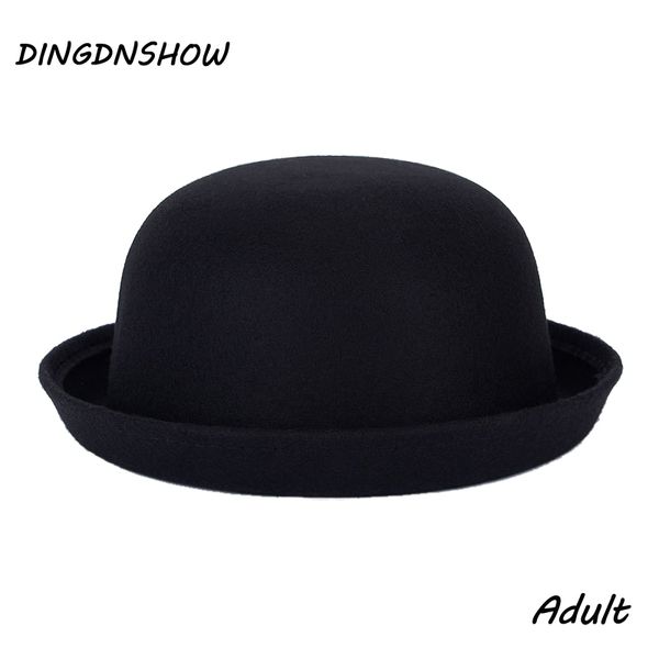 

dingdnshow] 2018 fashion vintage fedora lady cute trendy wool cap felt bowler floppy hats fedoras for women, Blue;gray
